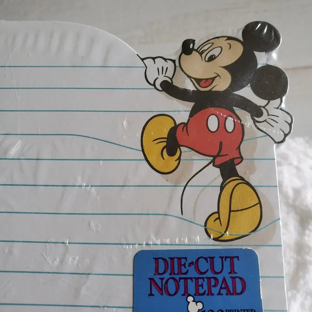 Vintage Mickey Mouse Die-cut Notepad Made in USA